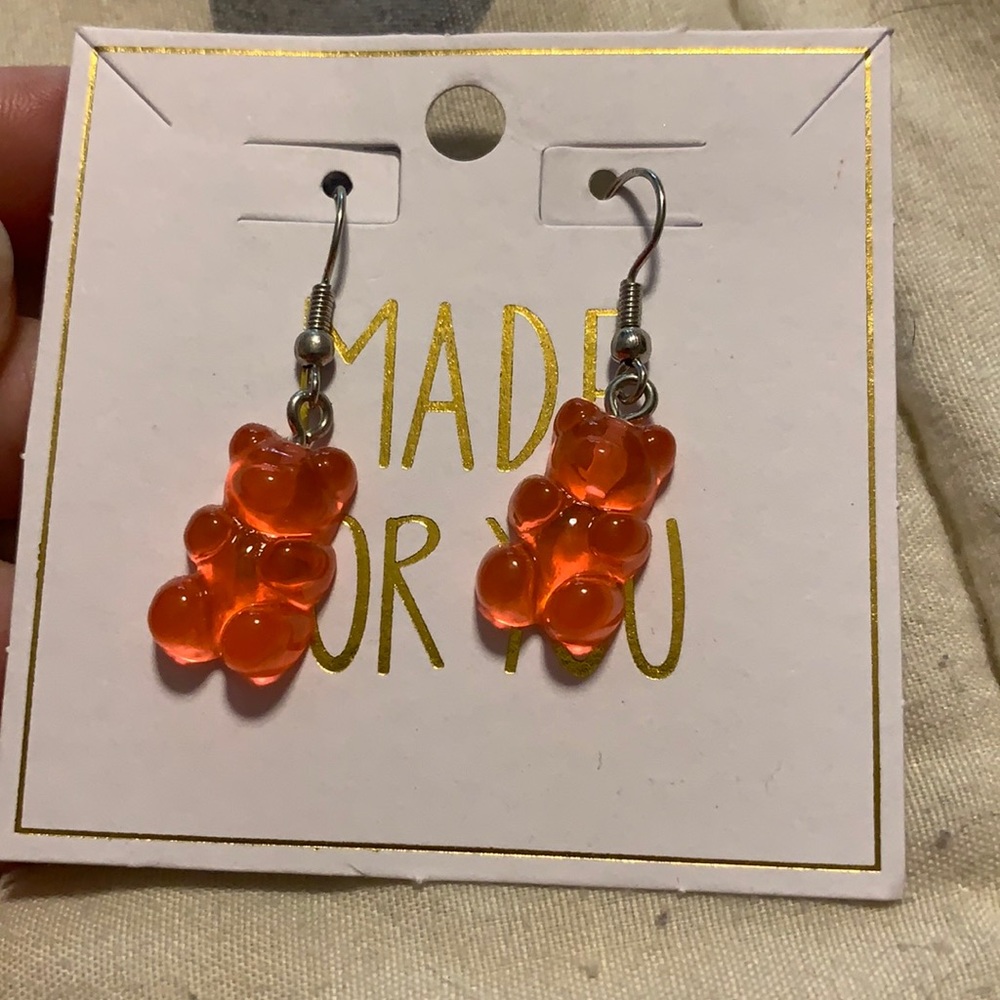 Pink Gummy bear earrings
